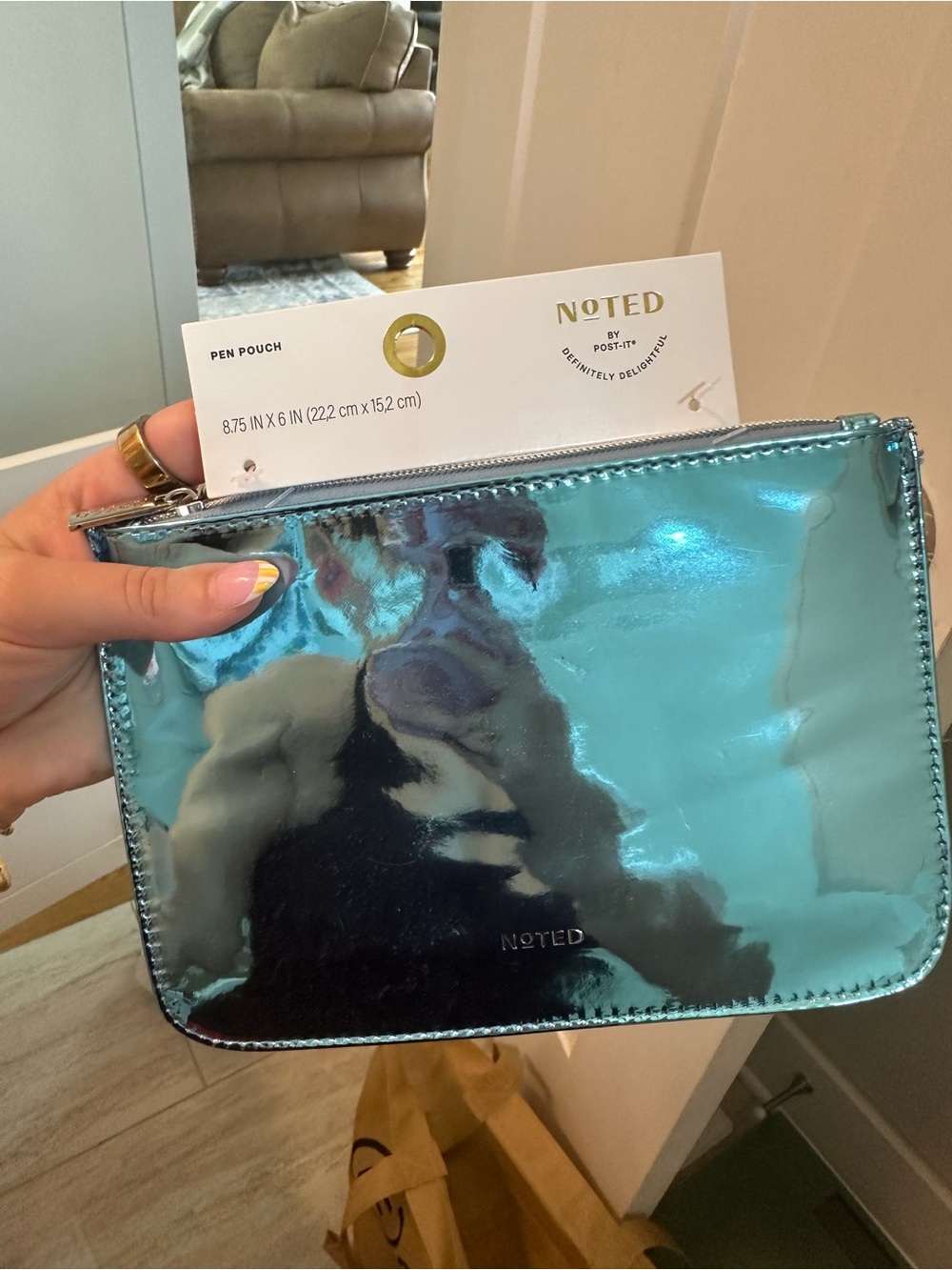 NOTED Metallic Teal Pen Pouch